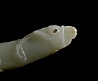 Crutch Handle (zafar takiya), Jade, carved and inlaid with diamonds and agate